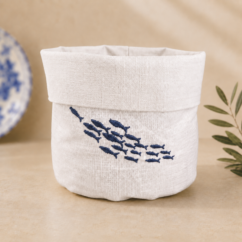 Cesta Amalfi Sardinas en blanco roto