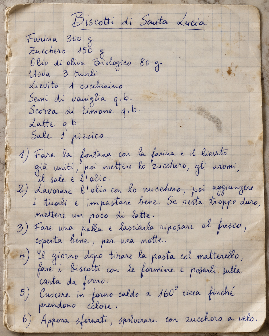 Biscotti di Santa Lucia: My Grandmother's Card