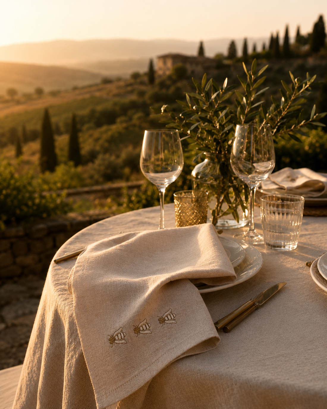 Collezione Toscana luxury Italian linen table setting