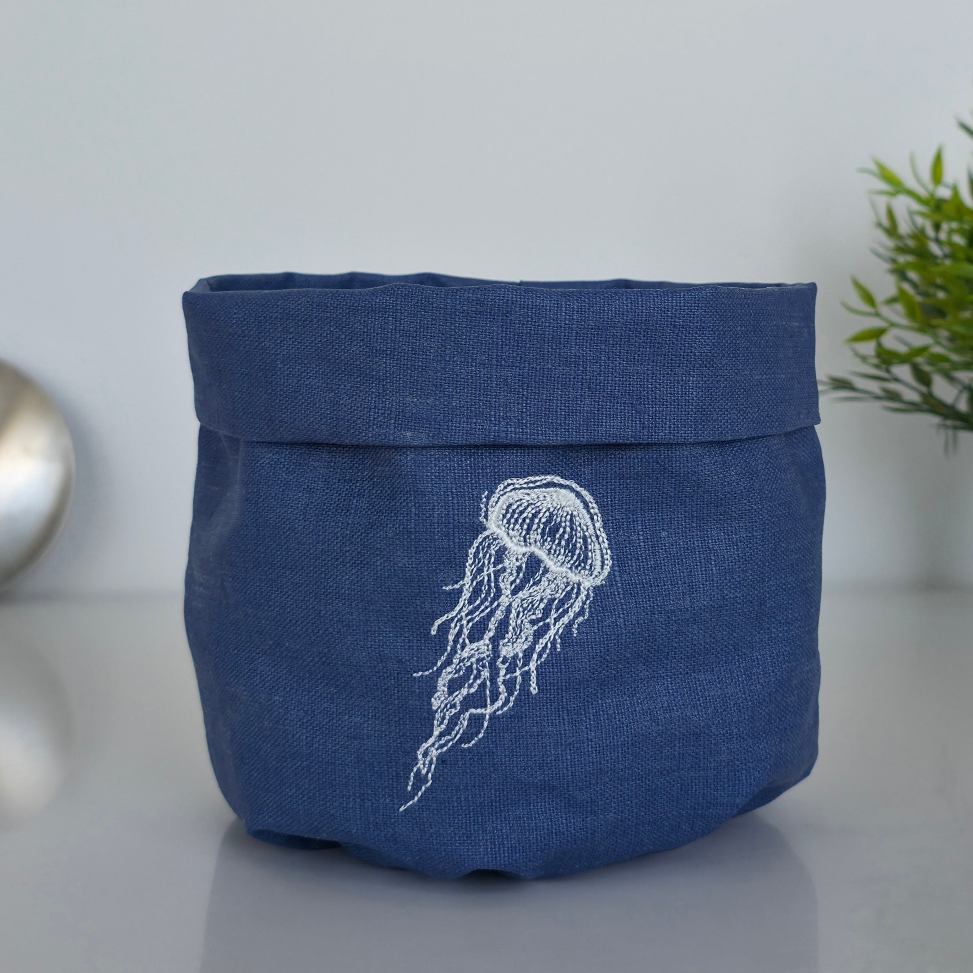 Amalfi Jellyfish Basket in Mediterranean Blue