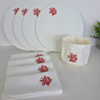 Conjunto Completo Toscana Coral en Blanco Roto