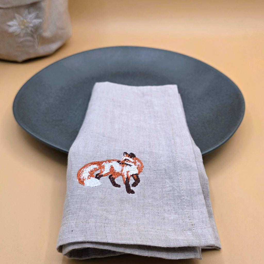Cortina Volpe Napkins in Oatmeal Stone — Set of 4