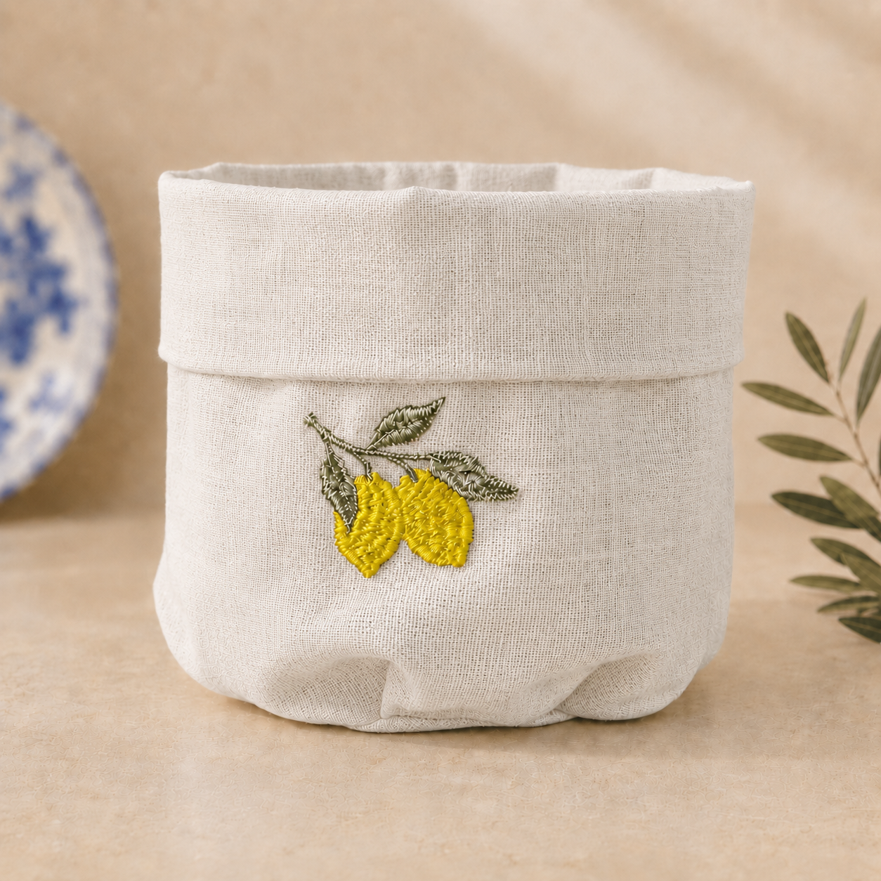 Amalfi Off-White Basket - Lemons