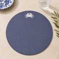 Amalfi Blue Crab Coated Linen Placemats – Set of 2
