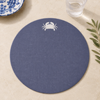 Amalfi Blue Crab Coated Linen Placemats – Set of 2