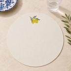 Amalfi Off-White Lemons Coated Linen Placemats – Set of 2