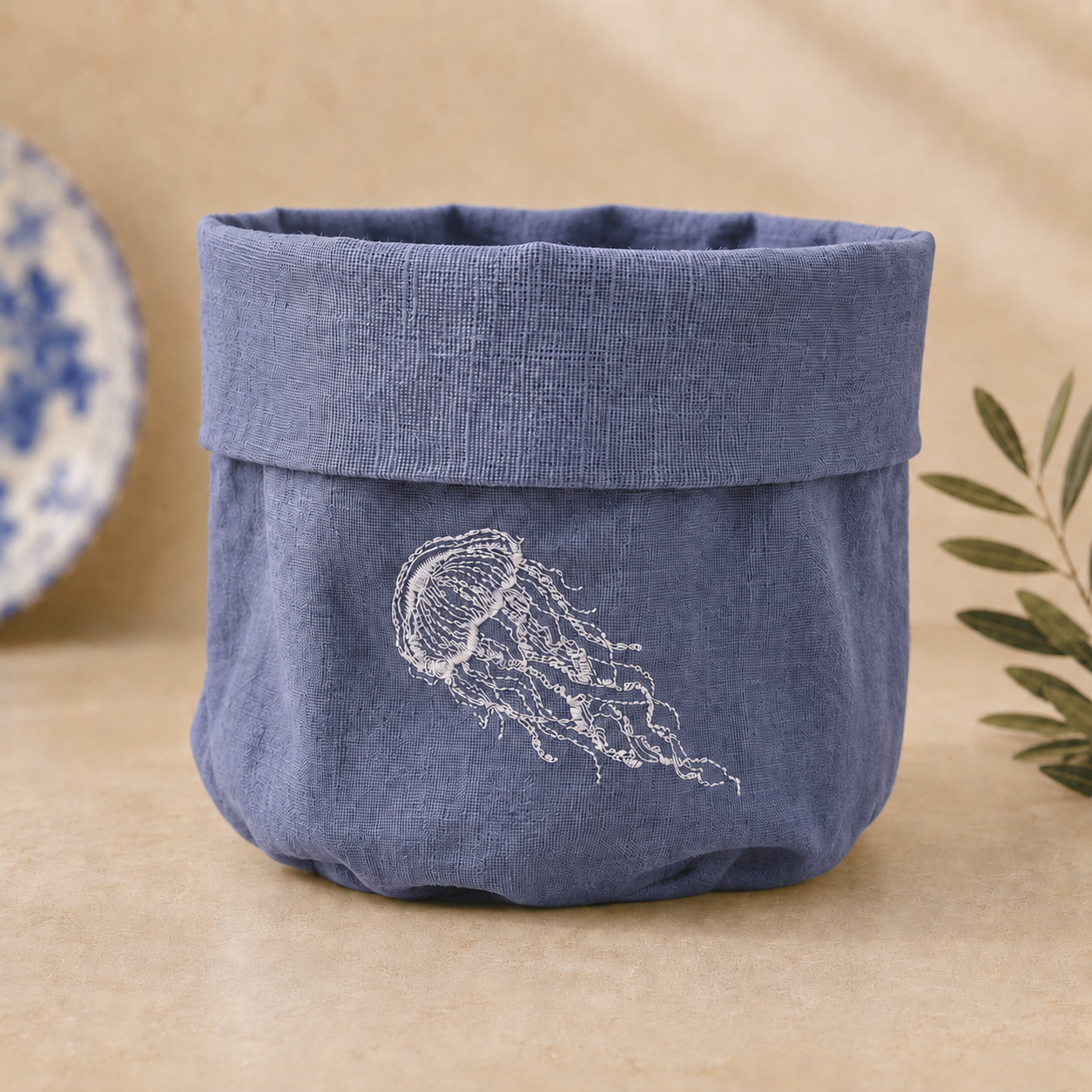 Amalfi Blue Basket - Jellyfish