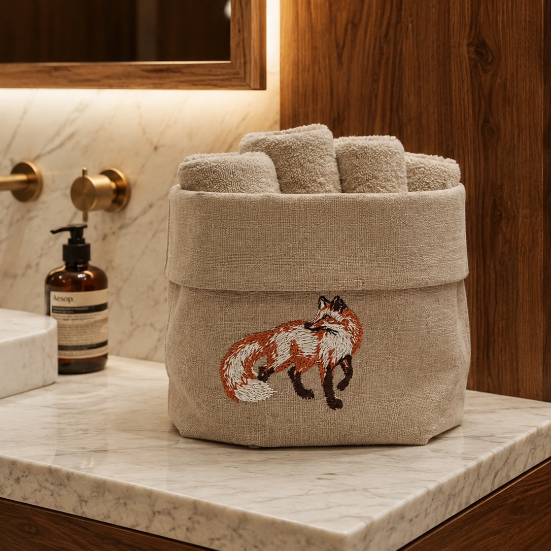 Cortina Volpe Basket in Oatmeal Stone