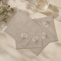 Cortina Stella Alpina Cocktail Napkins in Oatmeal Stone — Set of 4