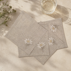 Cortina Stella Alpina Cocktail Napkins in Oatmeal Stone — Set of 4