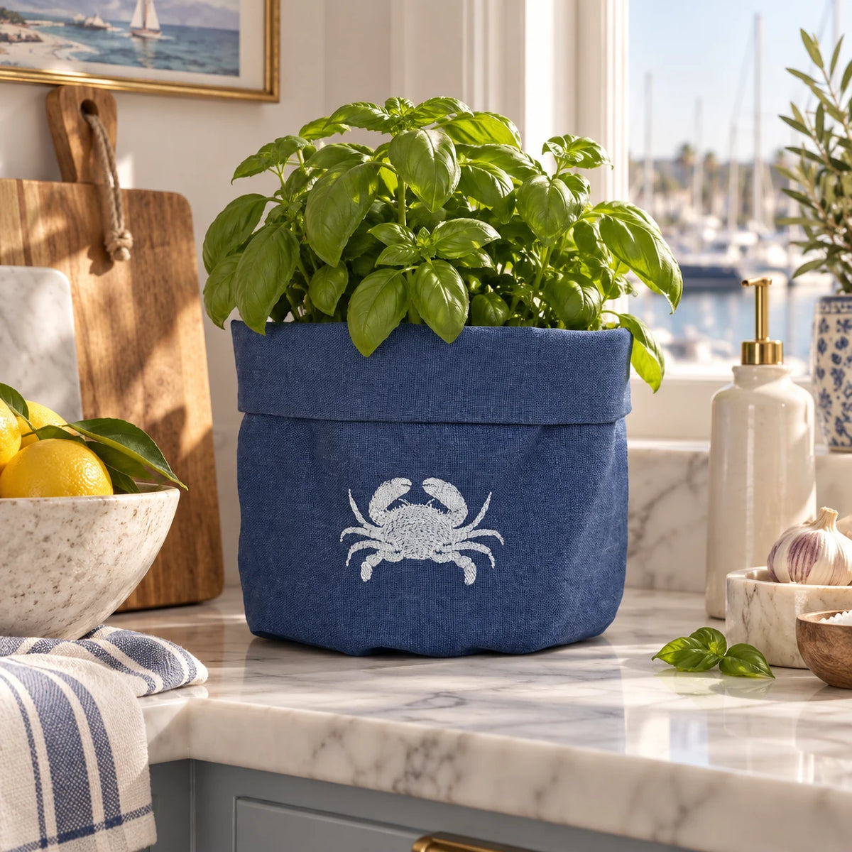 Cesta de cangrejos Amalfi en azul