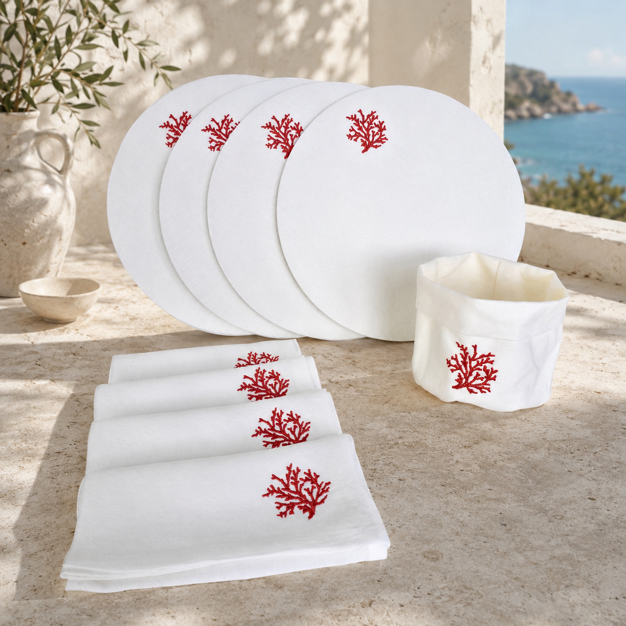 Toscana Coral Complete Set in Off-White
