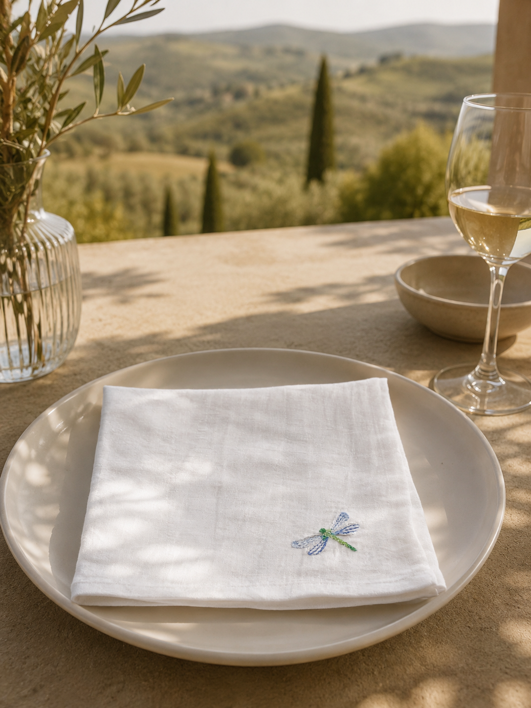 Toscana Dragonfly Napkins in Off-White – Set of 4