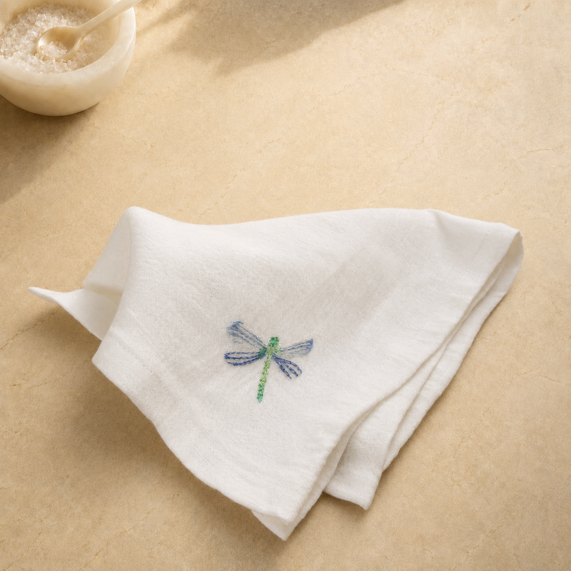 Servilletas Toscana Dragonfly en Blanco Roto – Set de 4