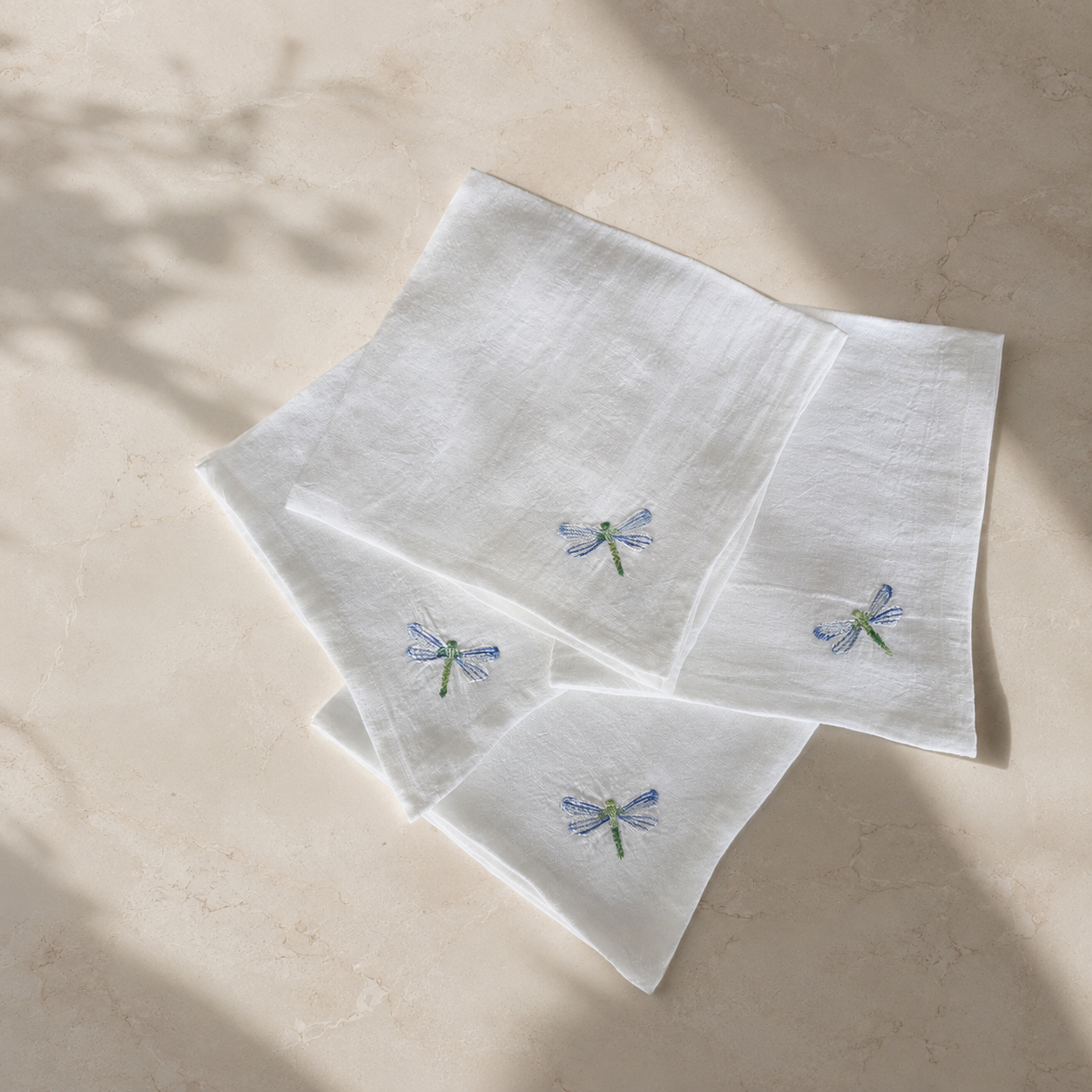 Toscana Dragonfly Napkins in Off-White – Set of 4
