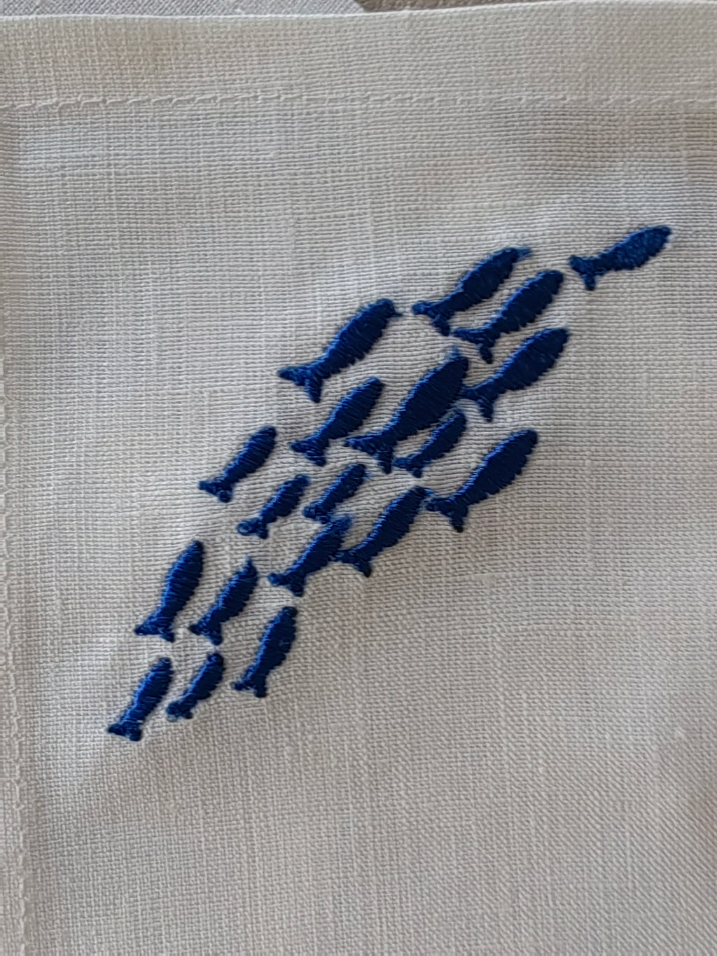 Amalfi Sardines Cocktail Napkins in Off-White – Set of 4