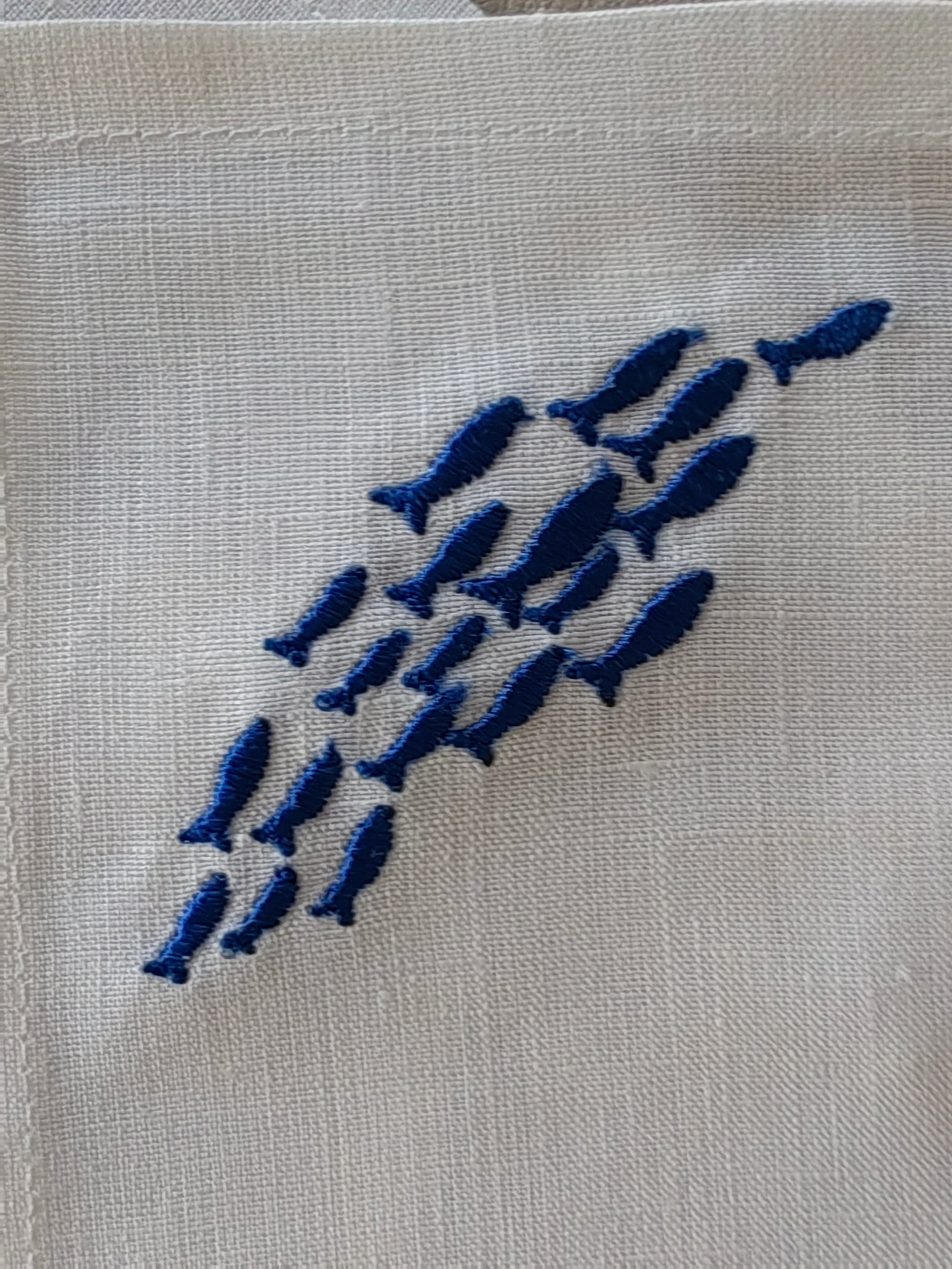 Amalfi Sardines Cocktail Napkins in Off-White – Set of 4