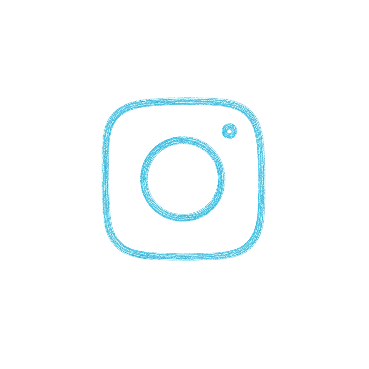Blue Instagram logo outline on a white background