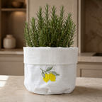 Cesta Amalfi Limones en blanco roto