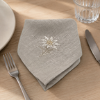 Cortina Stella Alpina Napkins in Oatmeal Stone — Set of 4
