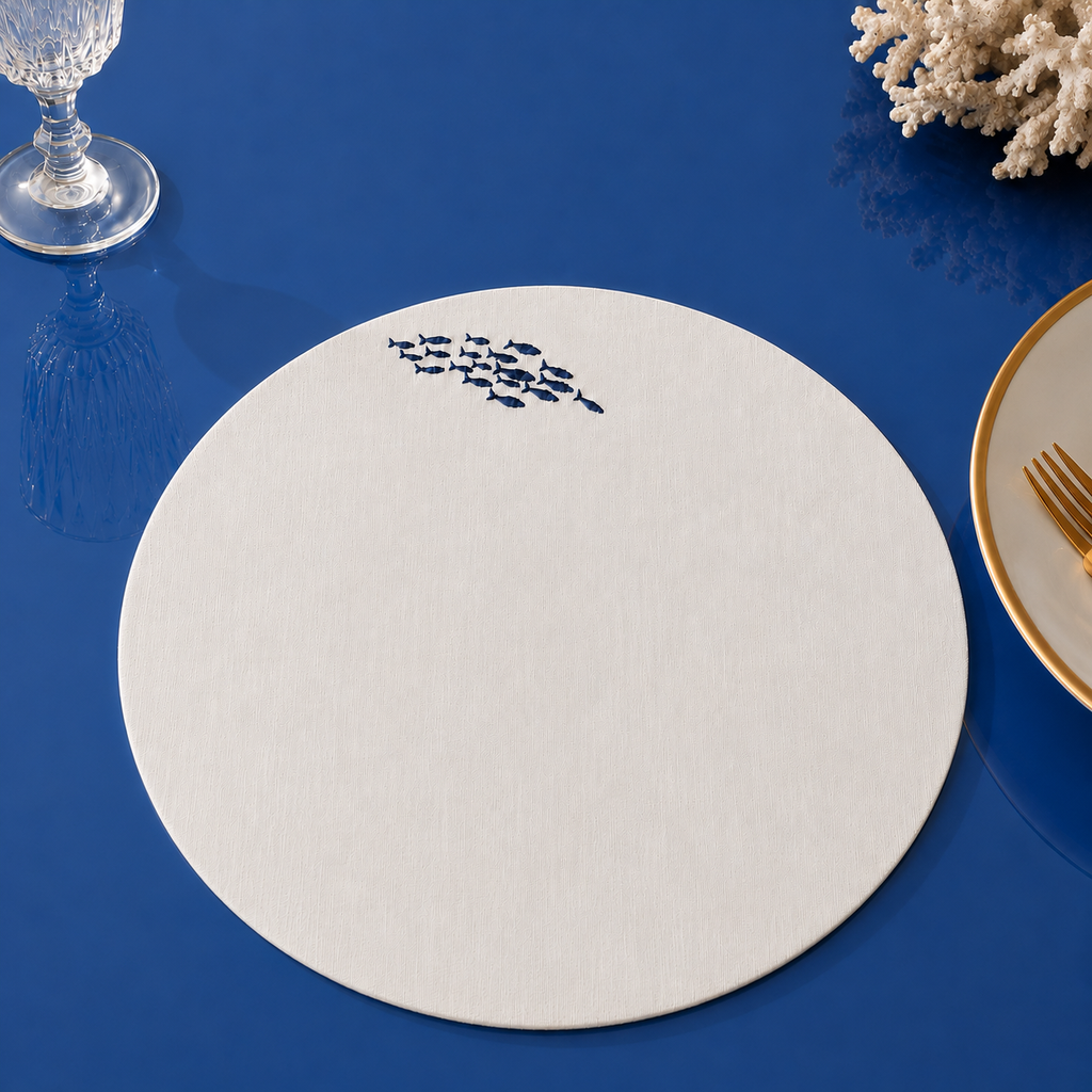 Amalfi Sardines Placemats in Off-White – Set of 2