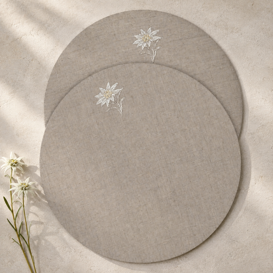 Cortina Stella Alpina Placemats in Oatmeal Stone — Set of 2