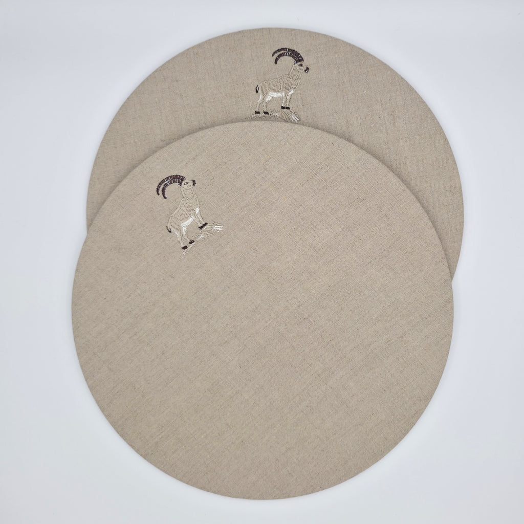 Cortina Stambecco Placemats in Oatmeal Stone — Set of 2