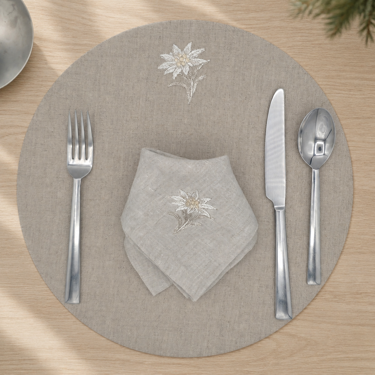 Cortina Stella Alpina Napkins in Oatmeal Stone — Set of 4