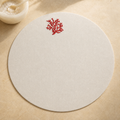 Toscana Off-White Coated Linen  Coral Placemats –  Set of 2