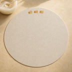 Toscana Oatmeal Stone Bee Coated Linen Placemats – Set of 2