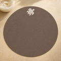 Toscana Dark Taupe Coated Linen Turtle Placemats, Set of 2