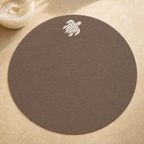 Toscana Dark Taupe Coated Linen Turtle Placemats, Set of 2