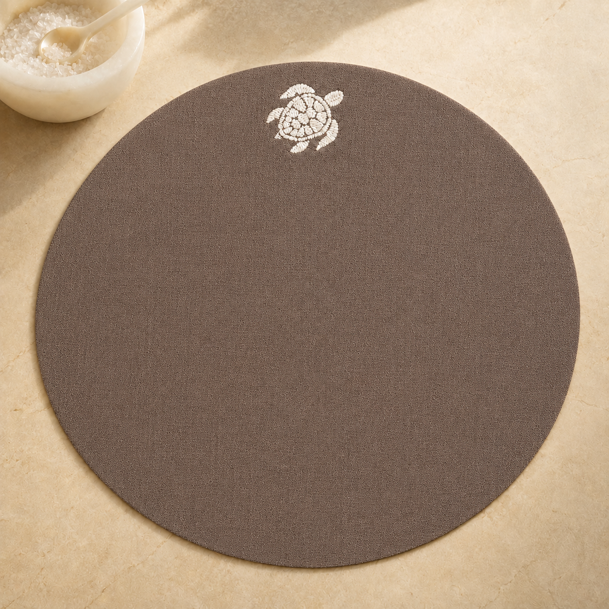 Toscana Dark Taupe Coated Linen Turtle Placemats, Set of 2