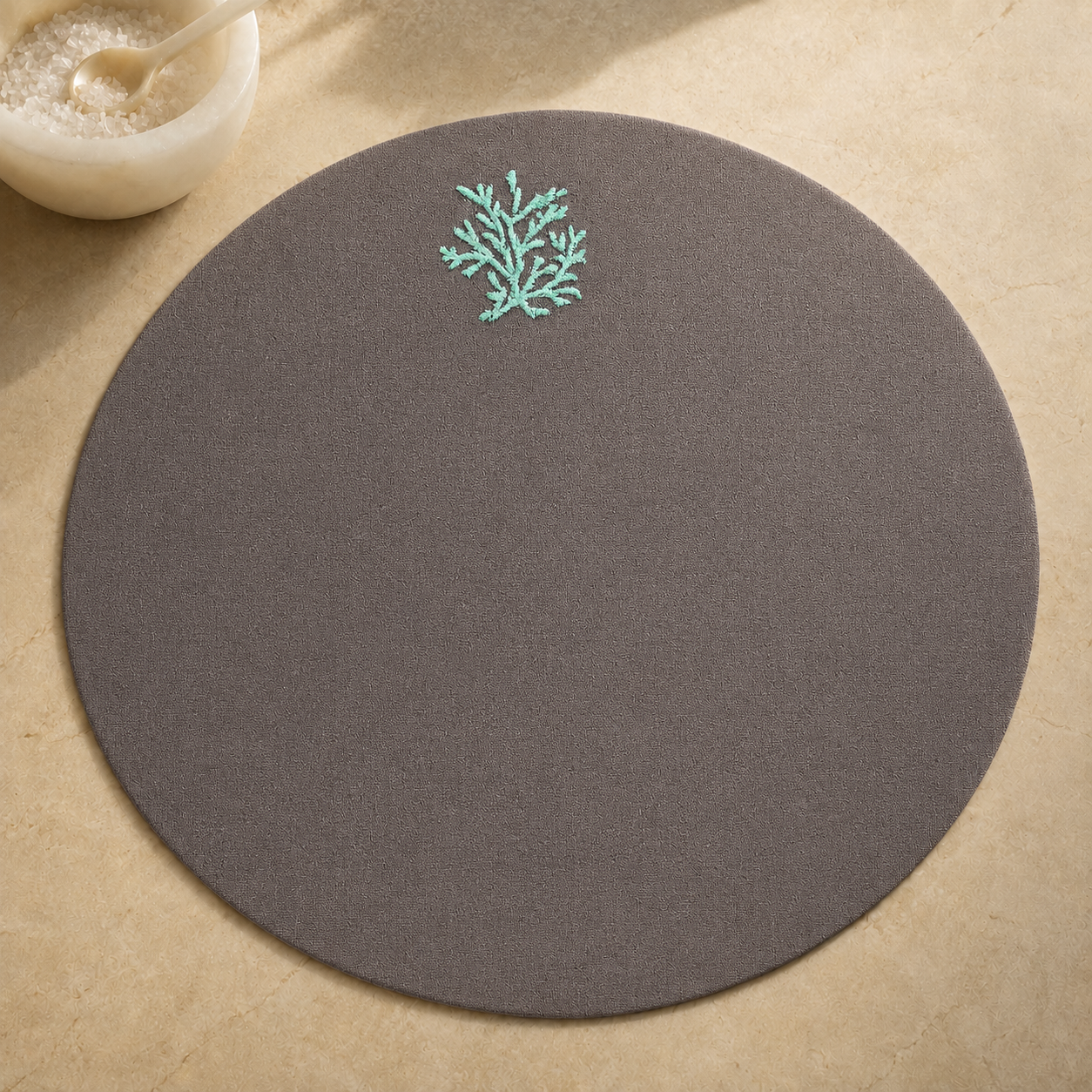 Dark Taupe Coral Coated Linen Placemats – Collezione Toscana, Set of 2