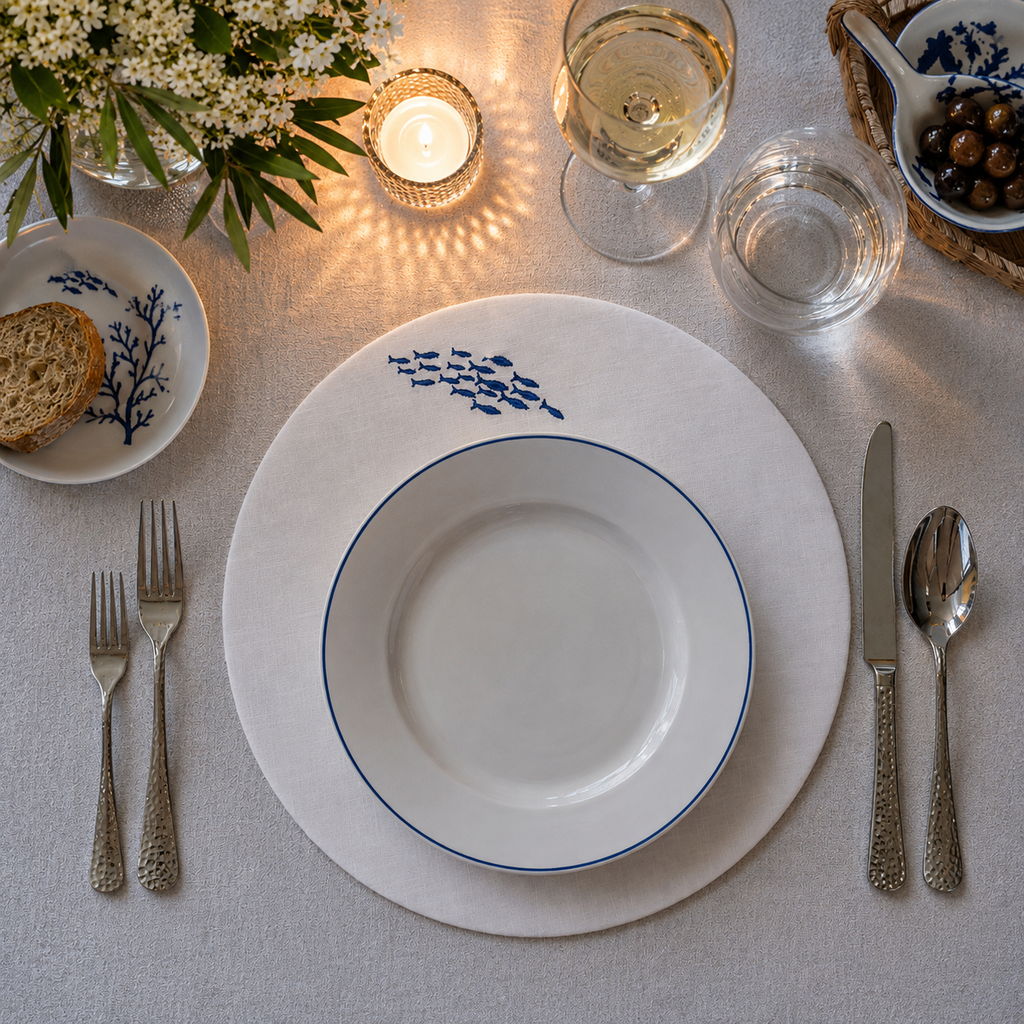 Tovagliette Amalfi Sardine in Avorio – Set da 2