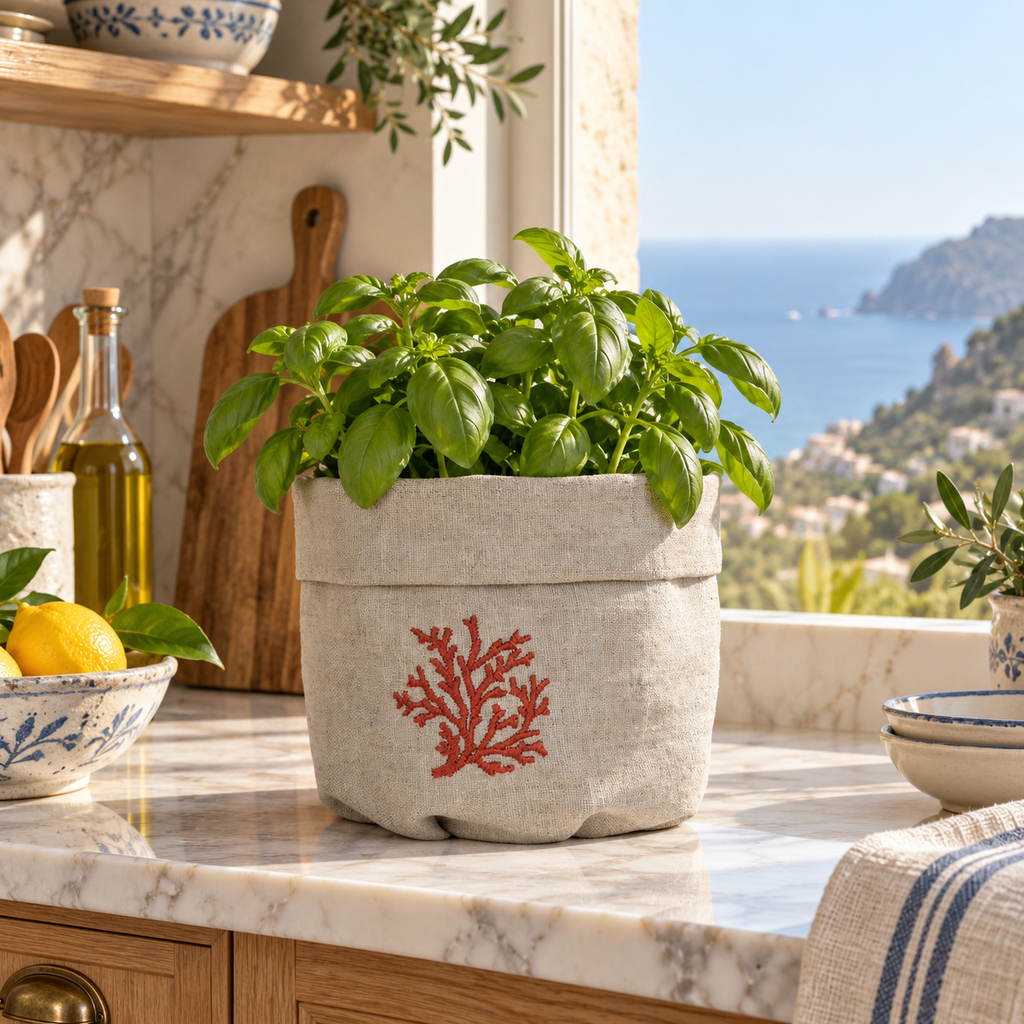 Toscana Coral Basket in Oatmeal Stone