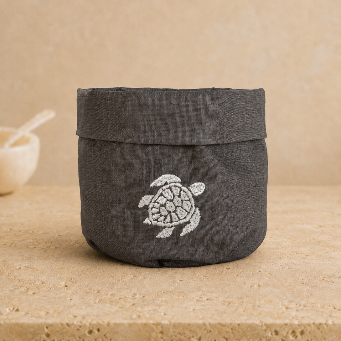 Toscana Turtle Basket in Dark Taupe