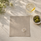 Cortina Stella Alpina Cocktail Napkins in Oatmeal Stone — Set of 4