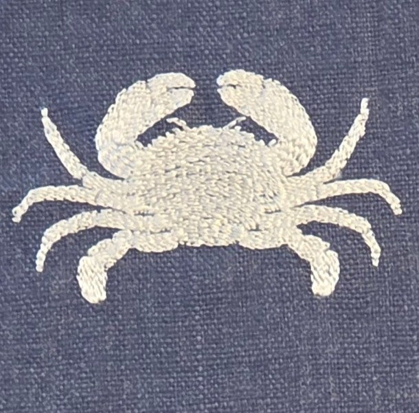 Amalfi Blue Crab Coated Linen Placemats – Set of 2