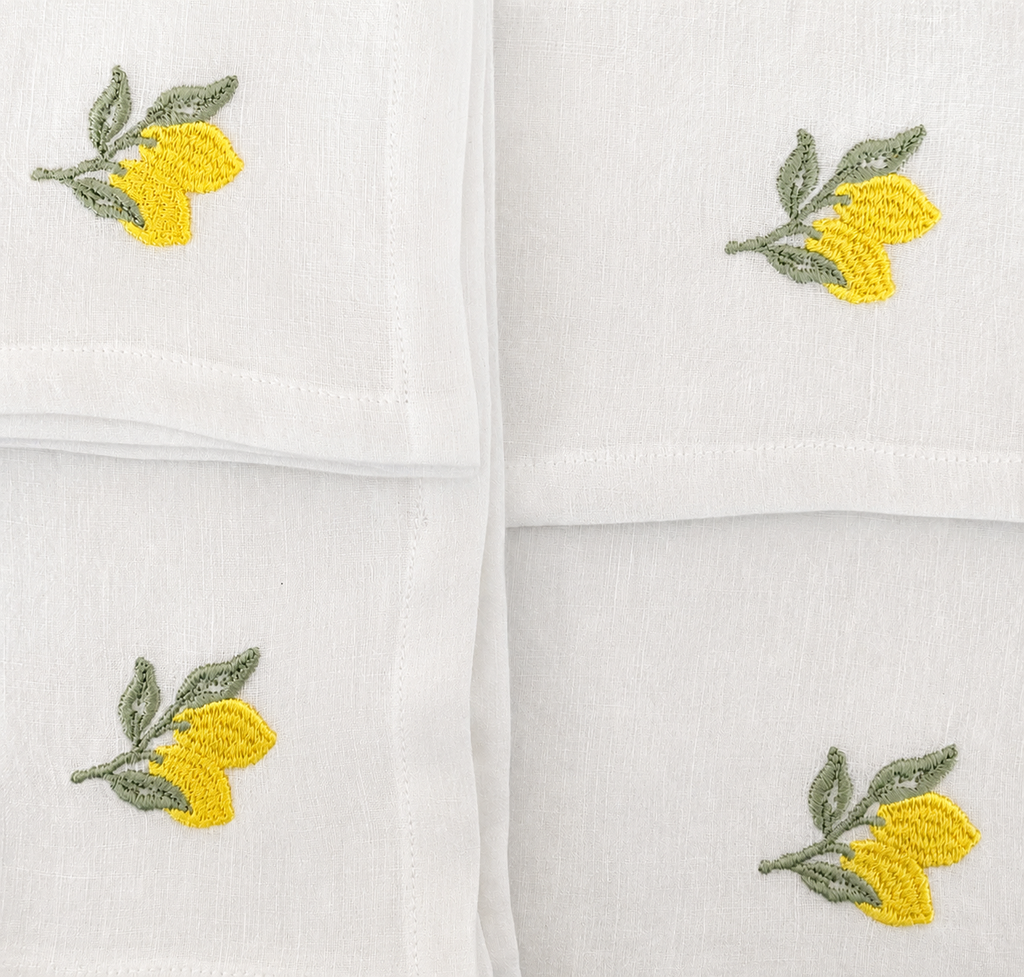 Amalfi Lemons Napkins in Off-White – Set of 4