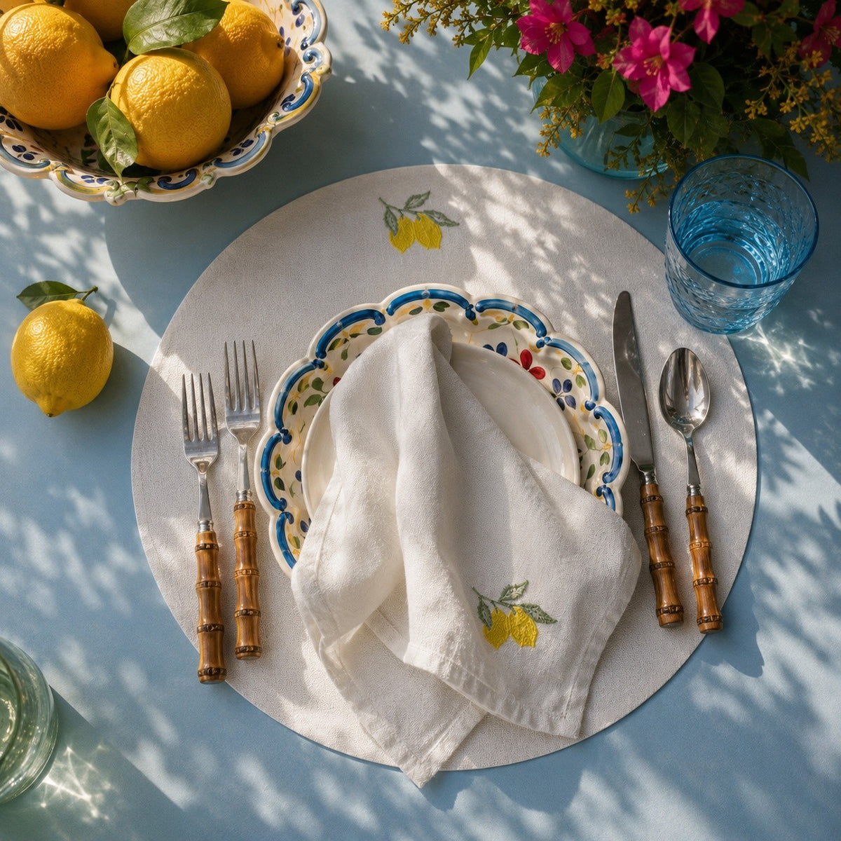 Amalfi Lemons Placemats in Off-White – Set of 2