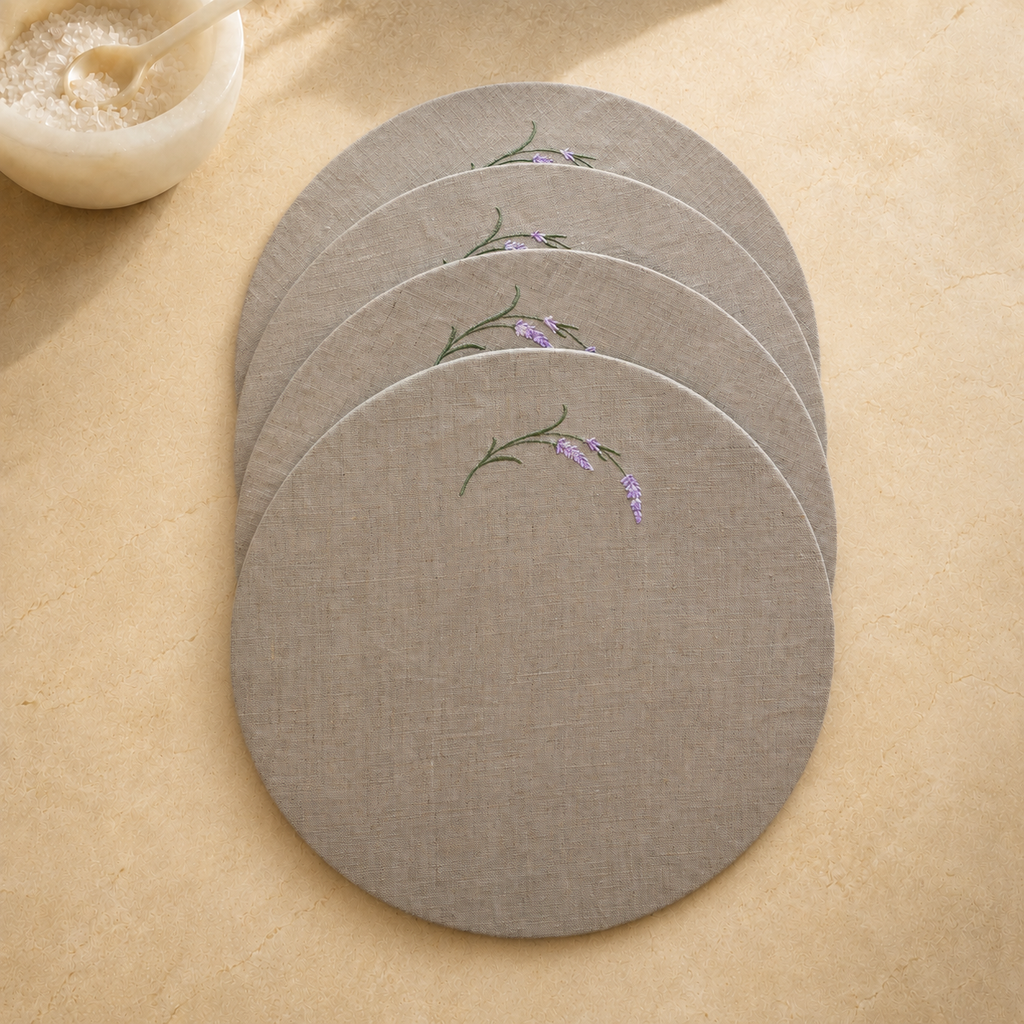 Juego completo Toscana Lavanda en piedra avena