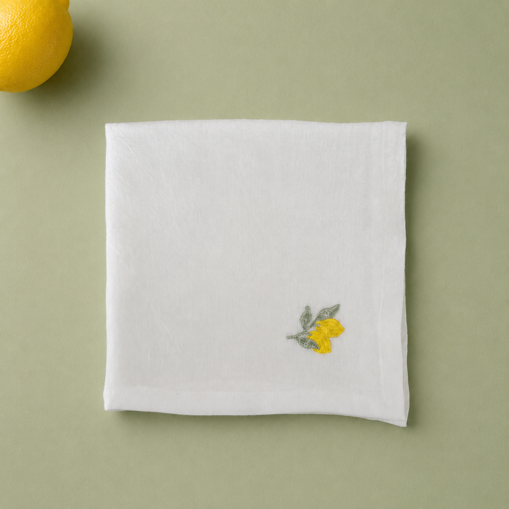 Amalfi Lemons Napkins in Off-White – Set of 4