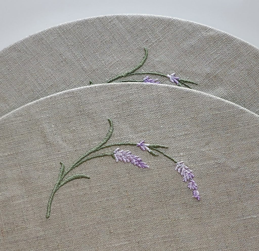 Toscana Lavender Placemats in Oatmeal Stone – Set of 2
