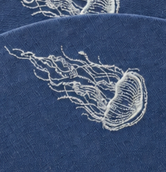 Manteles de medusa Amalfi en azul mediterráneo – Set de 2