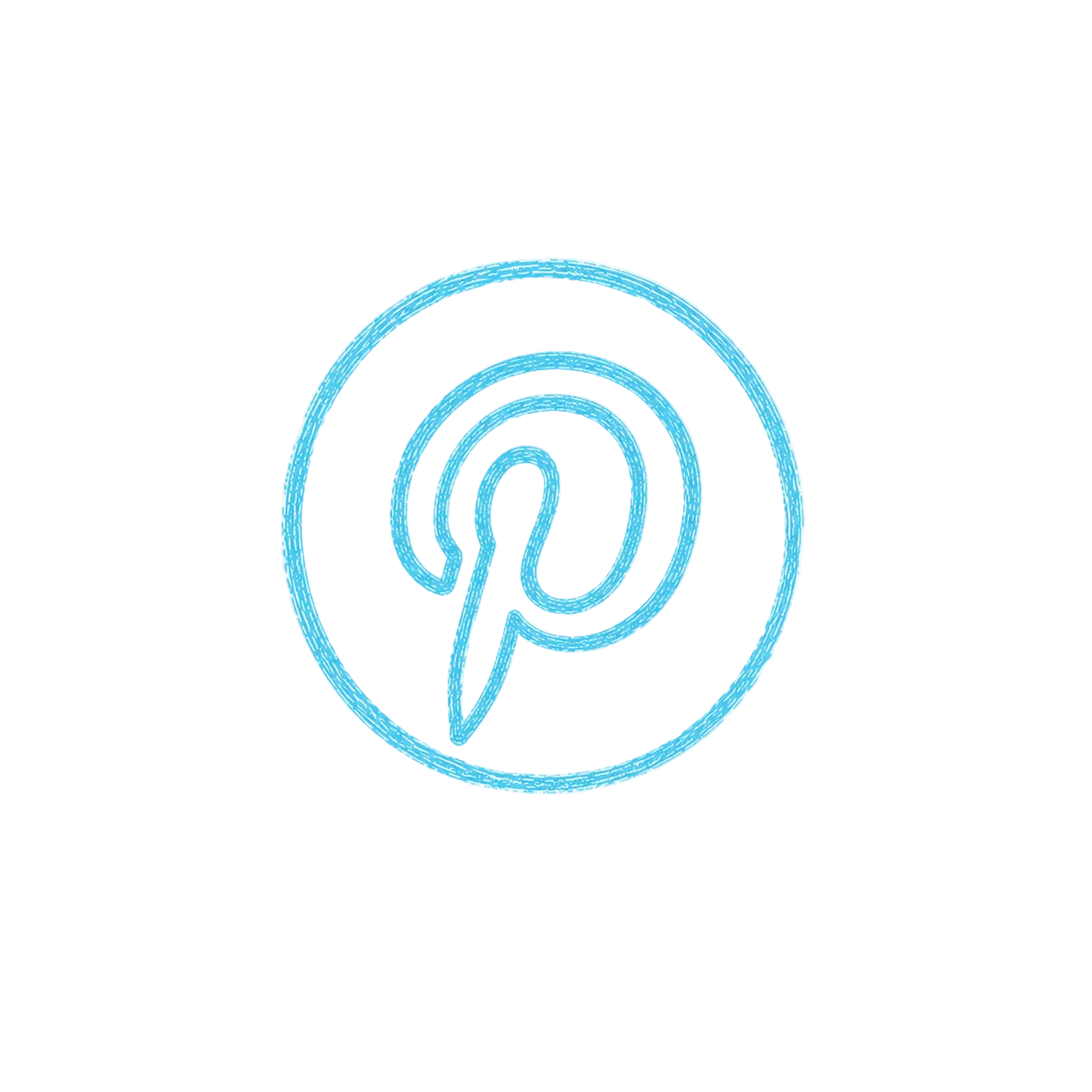 Blue logo on a white background