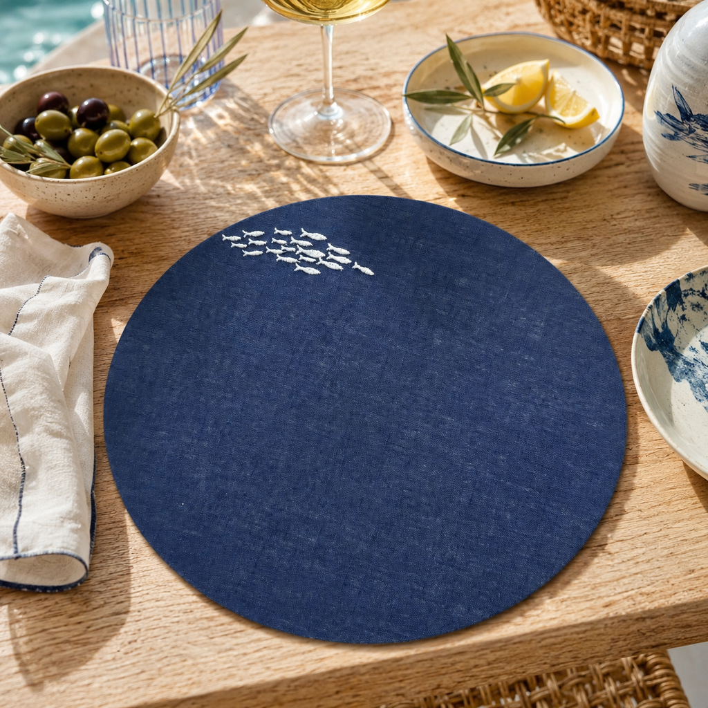Tovagliette Amalfi Sardine in Blu Mediterraneo – Set da 2