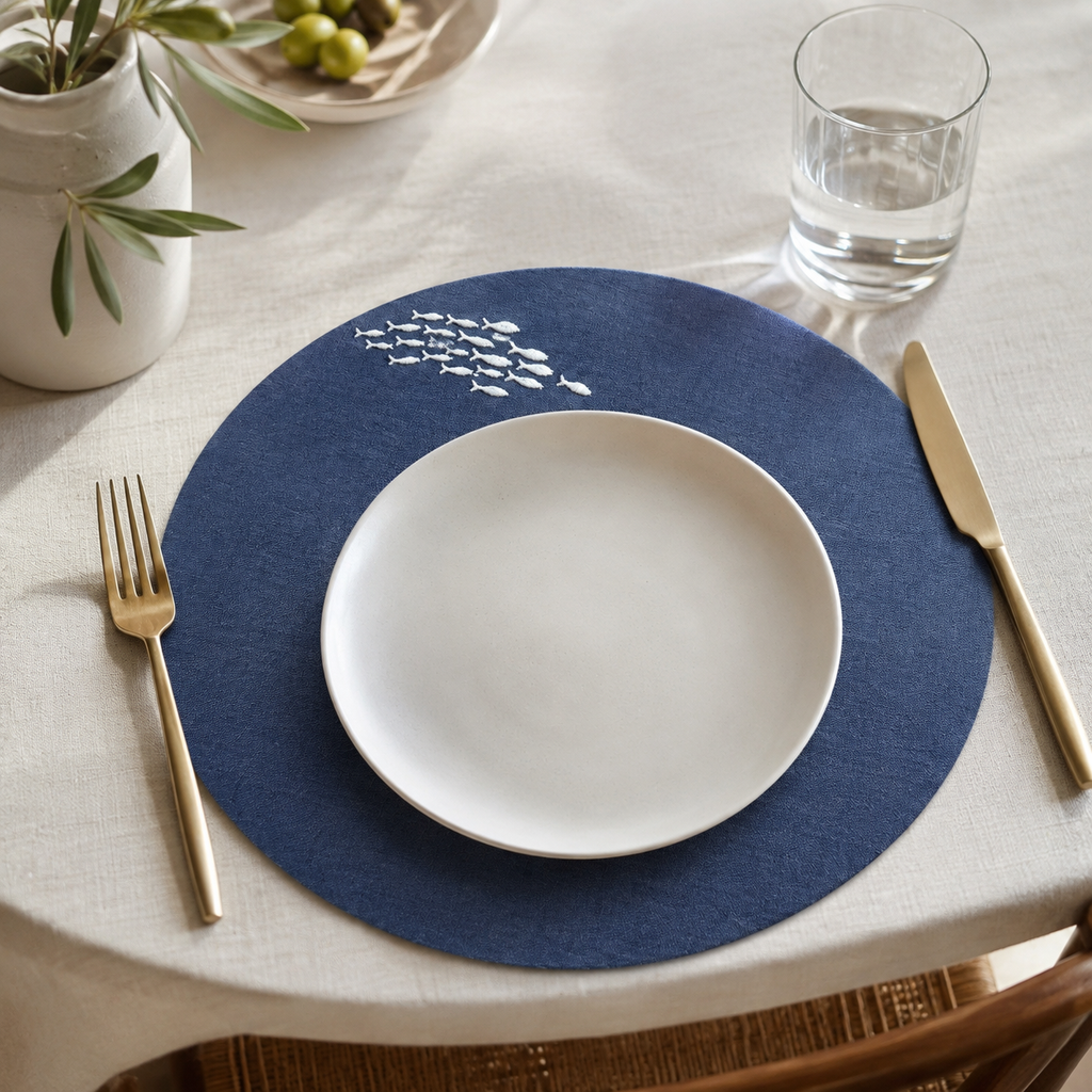 Tovagliette Amalfi Sardine in Blu Mediterraneo – Set da 2