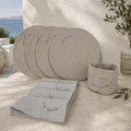 Juego completo Toscana Lavanda en piedra avena