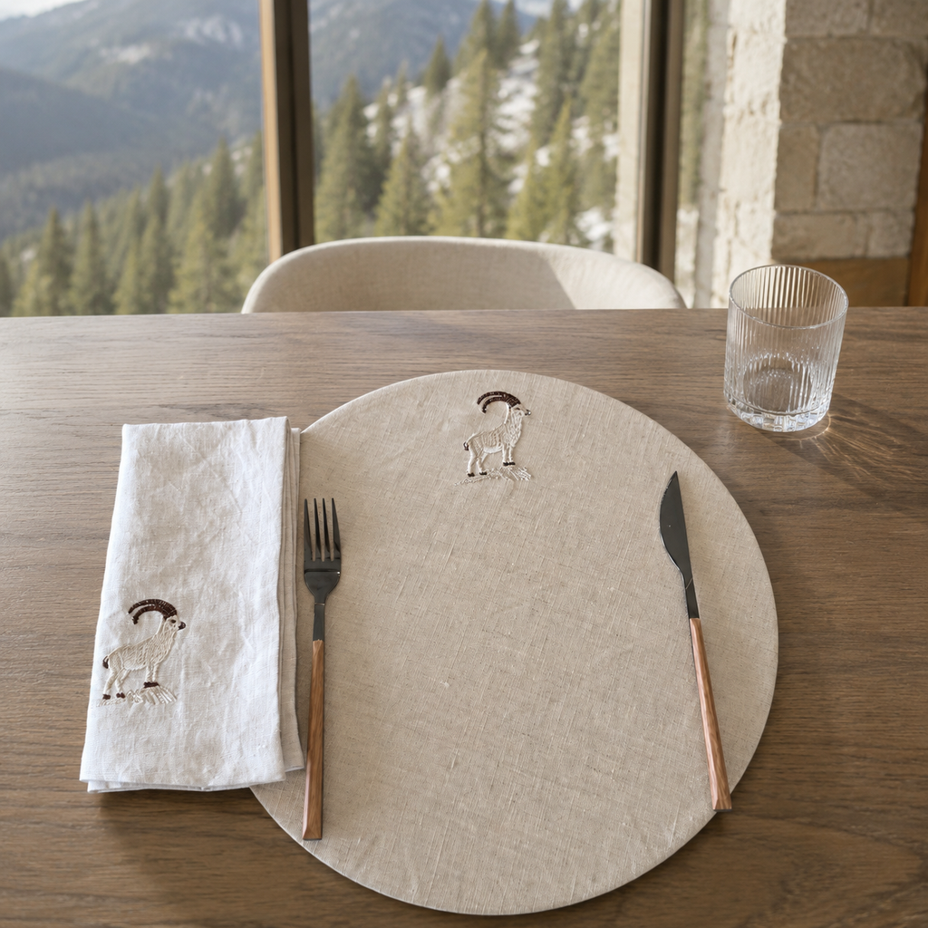 Cortina Stambecco Placemats in Oatmeal Stone — Set of 2